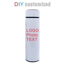 Thermos DIY Customised Colourful Print Po Text 304 Stainless Steel Vacuum Water Cup Business Gift inCar 220704