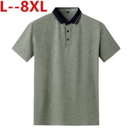 Men's Polos High 8XL 4XL 6XL 5XL Quality Mens Shirt Brand Clothing Short Sleeve Business Casual Stripe Designer Homme Camisa BreathableMen's