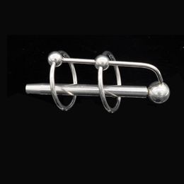 Male Stainless Steel Urethra Catheter with 2 size Cock ringPenis Urinary PlugSex ToyUrethra Stimulate DilatorA013 220708