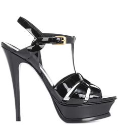 Роскошные дизайнерские женщины сандалии дань патентные кожаные сандалии платформы STILETTO высокие каблуки на каблуках открытый носок T-ремешок высокие каблуки сандалии с коробкой