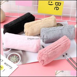 Pencil Bags Cases Office School Supplies Business Industrial 1Pc Plush Case Portable Cosmetics Pouch Large Capacity Pen Bag Kawaii Station