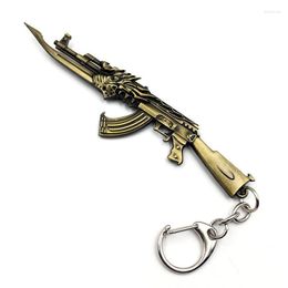 Keychains Vintage Gold Counter Strike Guns Keychain Men CS GO Gun Trinkets Souvenirs Gift For Boyfriend Key Chain Jewellery Gifts Fred22
