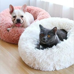 Long Plush Super Soft Cat Bed Kennel Dog Sofa Cat Winter Warm Sleeping Bag Puppy Cushion Mat Portable All Sizes Nest House 201111