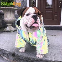 Schnauzer law pet micro crystal reflective dog clothes rain and windproof dog raincoat T200902