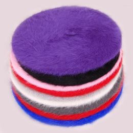 Berets Fashion Versatile Beret Female Star Painter Hat Stewardess Autumn Winter Long Hair Mink HatBerets Chur22