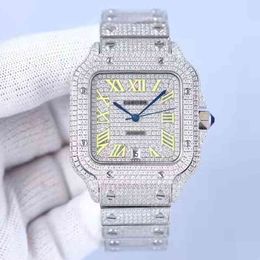 Custom Hip Hop Jewelry Pass Diamond Tester Moissanite Wristwatch Fashion Iced Out Luxury Oem Mechanical Watches for Men