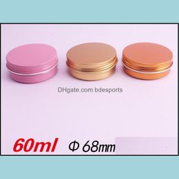 2 Oz 60Ml 60G Mti-Colored Round Aluminium Cans Screw Lid Metal Tins Jars Empty Slip Slide Containers Sn2026 Drop Delivery 2021 Packing Boxes