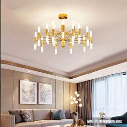 Pendant Lamps Nordic Simple Iron LED Chandelier Creative Personality Living Room Bedroom Restaurant Model Light Luxury ChandelierPendant