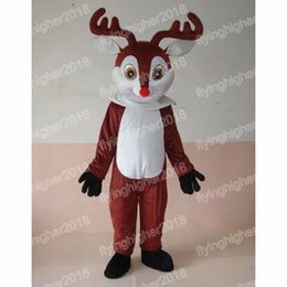 Hallowee brown deer Mascot Costume Simulation Adult Size Cartoon Anime theme character Carnival Unisex Dress Christmas Fancy Performance Party Dress