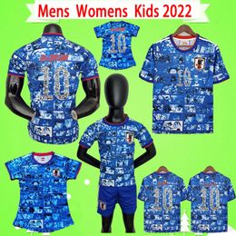 -Versão de jogadores Fãs Edição Japão 22 23 Jersey de futebol Capitão do desenho animado Tsubasa 2022 2023 ATOM Girls Japanete Football Shirt Honda Kagawa Okazaki Set Kit Kits Kit