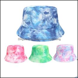 Party Hats Festive Supplies Home Garden Summer Double-Sided Wearable Colorf Fisherman Cap Sunshade Beach Bucket Hat For Women Men Rra12639