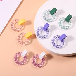 Statement Colourful Transparent Acrylic Round Drop Earrings For Women Simple Geometric Earrings Korean Trend Jewellery