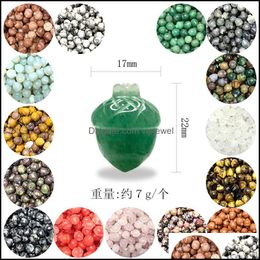 Stone Loose Beads Jewelry 17X17X22Mm Natural Crystal Hazelnut Ornament Mini Pine Cones Nuts Acorn Carved Fruit Gemstone Rose Qua Dhdpb