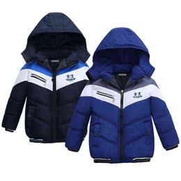 Winter Jacket Children Keep Warm Fashion Christmas Boys Outerwear Hooded Zipper Casual Girl Jacket 2 3 4 5 Year Old Children Clothing J220718