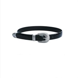 Black Retro Heavy Industry Belt Design Design Sense Nicchia Vintage Cintura in pelle Abbigliamento All-Match Accessori di fascia alta