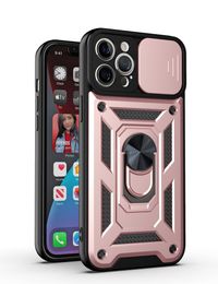 Casos de telefone de designer Shuka Case PC TPU Solder de anel de metal para iPhone 11 Caixa de push da janela magnética