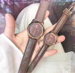 Luxury Mens Womens Bee Quartz Watches 39mm 32mm High Quality Sports Lovers Dweller Watch Rose Gold Genuine Leather Fashion Dress Wristwatch factory montre de luxe