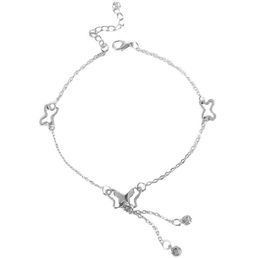 Women fashion ankle bracelet butterfly single drill tassel anklets for girls gift Beach wind Jewellery 2022