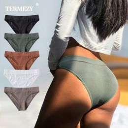 TERMEZY Cotton Panties Female Underpants Sexy For Women Briefs Underwear Plus Size Pantys Breathable Lingerie 5 Colour 220511
