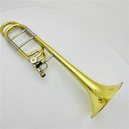 New Arrival Bb/f Trombone Brass Plated Professional Musical Instrument Real Pictures With Case