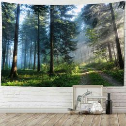 Camping Tent Sleeping Mat Home Decor Spread Sheet Wall Cloth Psychedelic Forest Carpet Hanging Beach Picnic Rug J220804