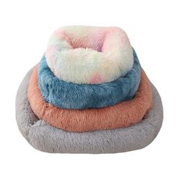 12 Colour Square Super Soft Dog Bed Round Washable Plush Kennel Kennel Cat House Velvet Warm Pet Sleeping Mat Nest 201124