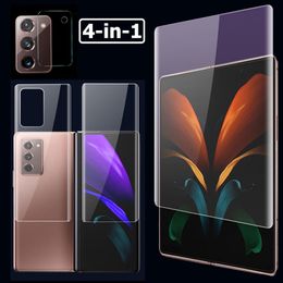 4 in 1 Hydrogel Film Front Back Screen Protectors Camera Lens Tempered Glass For Samsung Galaxy Z Fold 2 3 Flip 4 Fold3 5G Fold2 Flip3 Flip4