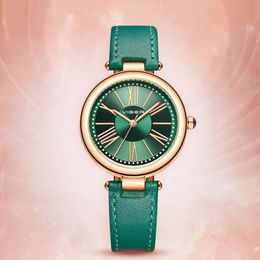 Wristwatches Fashion Women Watches Round Dial Qualities Ladies Quartz Leather Clock Female Dress Watch Gift For Girl Friend
