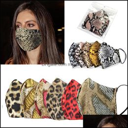 Creativity Leopard Printing Face Mask Fashion Designer Dust-Proof Washable Reusable Sports Cycling Men And Women Outdoor Print Drop Delivery