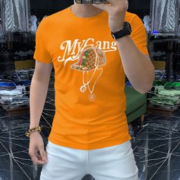 Maglietta da uomo di nuova moda Maglietta per uomo di strass lettera hip-hop Modello Taglie colorate multicolori comodi comodi abiti da uomo di alta qualità abbigliamento rosso nero arancione m-4xl