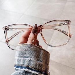 Fashion Sunglasses Frames Anti-blue Light Vintage Oversized Square Eyeglasses For Women Elegant Computer Clear Glasses Frame Female ShadesFa