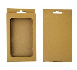 White Black kraft paper box with pvc window for mobile phone case, universal retail phone case packaging box hanging holes