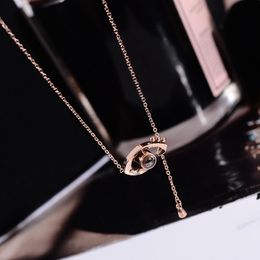 Pendant Necklaces RUO Rose Gold 100 Languages I Love You Projection Necklace Eyes Titanium Steel Jewelry Woman Birthday Gift Not FadePendant