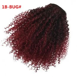 High quality natural synthetic hair bun woman kinky curly Ponytail with Adjust Drawstring Hairs Extension