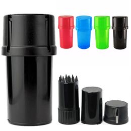 Colour Plastic Grinder 40mm Diameter Tobacco Herb Crusher Storage Case Box Grinders Smoke Pipe Cigarette Accessories 8 Colours F0707G01