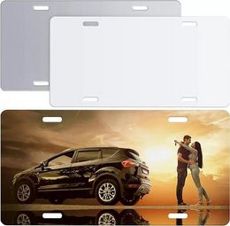 White Sublimation License Plate Decor Blanks Metal Aluminum Automotive Plates Heat Thermal Transfer Sheet DIY Picture Tag Board sxjul16