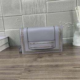 Evening Bags Women Solid Handbag Fashion Color Rivet Envelope Clutch Bag Casual Black Red Leather Single Shoulder Female Crossbody BagsEveni