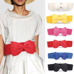 Belts 2022 Big Bowknot Buckle Wide Elastic Waist Belt Fashion Bow Stretch Waistband For Women Cummerbunds Ceinture Femme