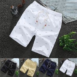 Summer Mid Rise Fish Print Men Loose Drawstring Pockets Short Pants Bottoms High Quality Shorts 220608