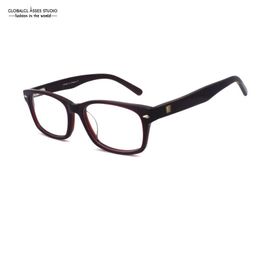 Fashion Sunglasses Frames Eyeglasses Big Square Lens Acetate Frame Women Dark Red Classic Eyewear Flex Hinge Prescription Glasses WW946 C4Fa