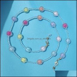 Eyeglasses Chains Eyewear Accessories Fashion 2021 Candy Colour Beads Crystal Anti-Slip Reading Chain Holder Sunglasses Accessary Drop Deli