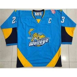 C26 Nik1 2020 Toledo Walleye Alden Hirschfeld Hockey Jersey Embroidery Stitched Customise any number and name Jerseys