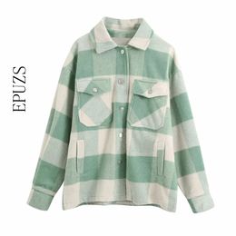 spring fashion oversize green plaid jacket women winter coat casual office work loose korean outwear 2019