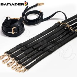 BAMADER Brand High Quality Leather Bag Strap Black 110130CM Luxury Adjustable Fashion Shoulder Strap Bag Accessori 210302