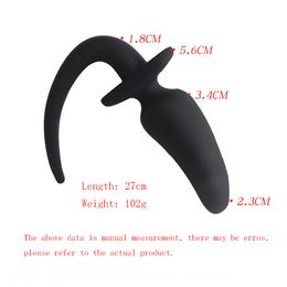 Silicone Posterior Vestibular Anal Plug G Point Dog Tail Adult sexy Toy Bead Pull Insert Exotic Accessories
