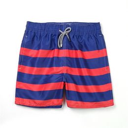 Summer Brand Mens Elastic Waist Blue Red Striped Board Shorts Beach Swimwear Bermuda High Quality Swim Trunks Swimming 220617