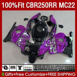 Purple Black Injection For HONDA MC22 CBR 250RR 250 RR CBR250 CC 90 91 92 93 94 95 96 97 98 99 131No.222 CBR250RR CBR 250CC 1990 1991 1992 1993 1996 1997 1998 1999 Fairings