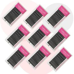 False Eyelashes Lucky Lash Korea PBT 16Rows B C D Curl Eyelash Extension Individual Lashes Hand Made Faux Mink For ExtensionsFalse