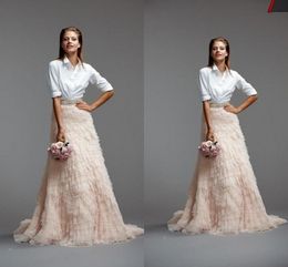 -Luxo novo designer ruffles flaning tule saias de tule de longa duração personalizada feita barata no vestido de noiva de estoque vestido de baile tule f