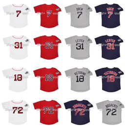 Na85 2013 Retro 72 Xander Bogaerts Jersey 7 Stephen Drew 31 Jon Lester 18 Shane Victorino Blue Red White Grey Vintage Baseball Jerseys